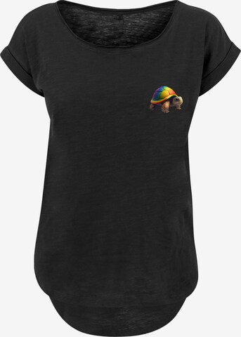 T-shirt 'Rainbow Turtle' F4NT4STIC en noir : devant
