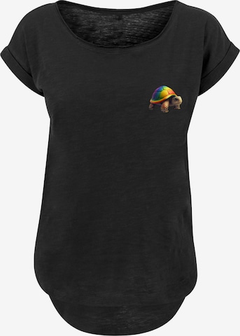F4NT4STIC Shirt 'Rainbow Turtle' in Schwarz: predná strana