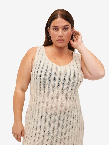 Swim by Zizzi Knit dress 'Rama' in Beige