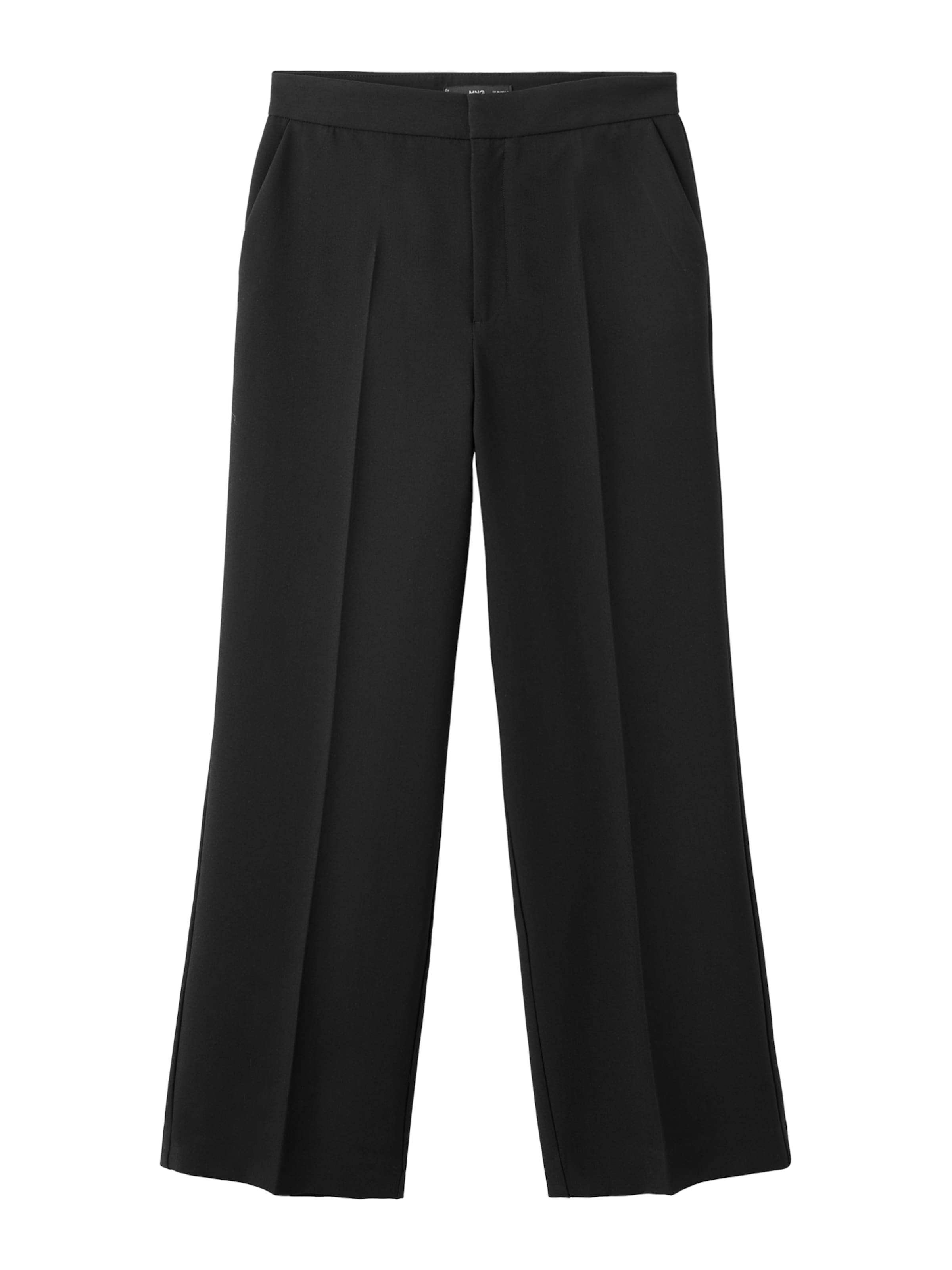 Regular Pantalon à plis 'POL' MANGO en noir : devant