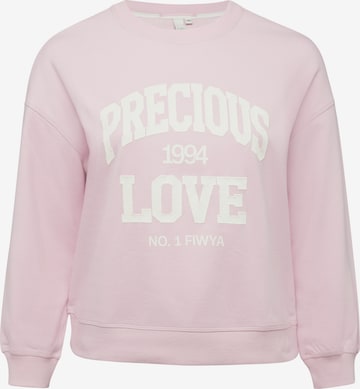 Sweat-shirt QS en rose : devant