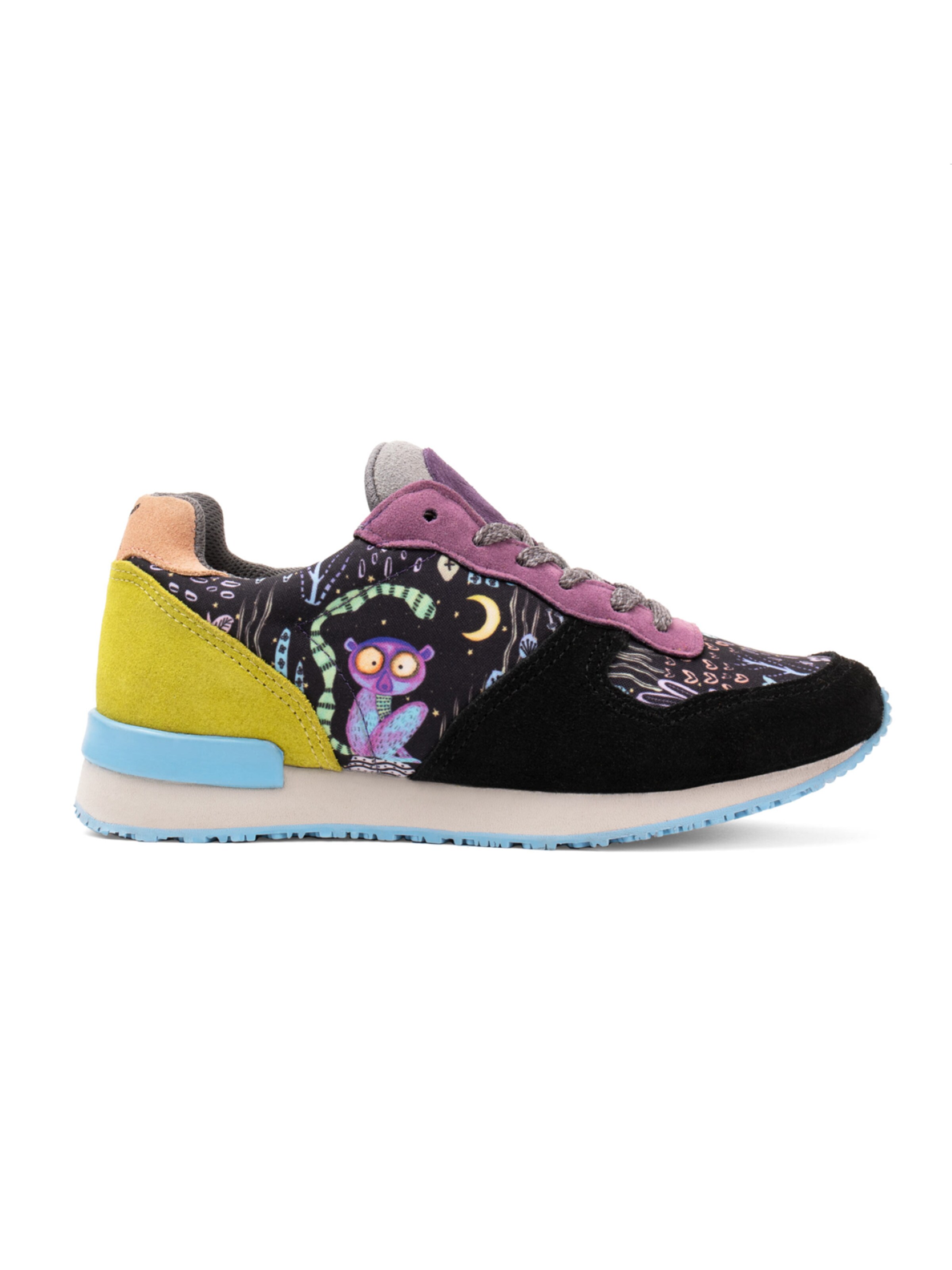 inkkas Sneaker low 'Inkkas Loomi Sneaker – Handgefertigter Damen-Sneaker mit Lemuren-Print'‌‌‌‌‌ in Mischfarben