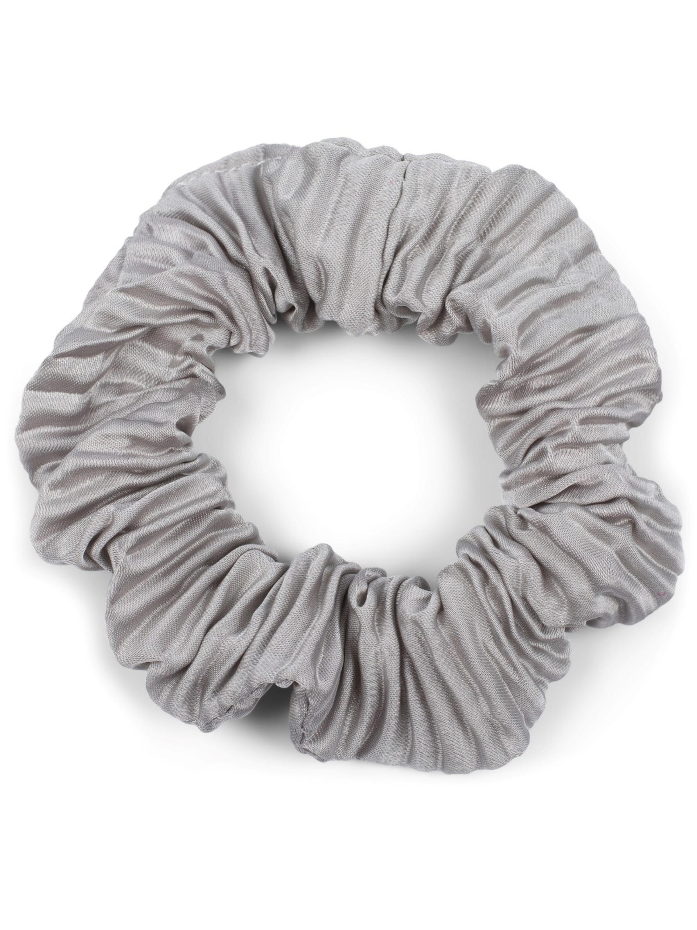 styleBREAKER Haarschmuck 'Plissierter Scrunchie Haargummi mit Schleife'‌‌‌‌‌‌ in Grau