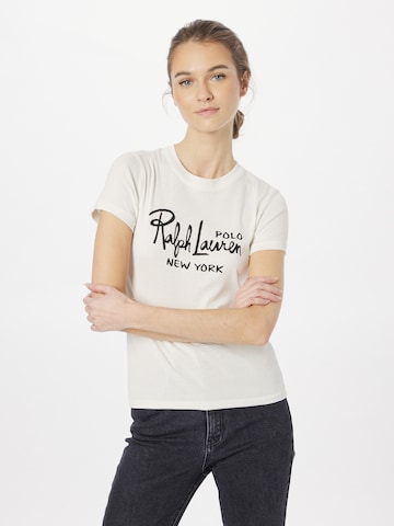 T-shirt Polo Ralph Lauren en blanc : devant
