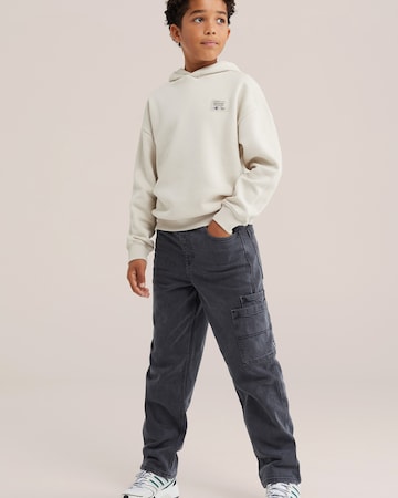 WE Fashion Loosefit Jeans in Grijs: voorkant