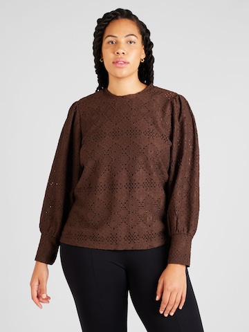 Object Curve Blouse 'FEODORA' in Brown: front