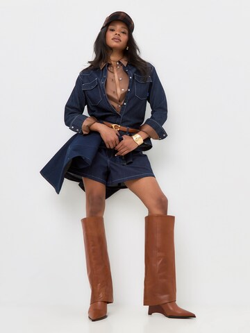 CESARE GASPARI Over the Knee Boots in Brown