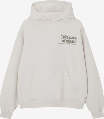 Pull&Bear Sweatshirt in Beige: front