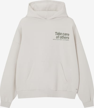 Pull&Bear Sweatshirt i ljusgrå / khaki, Produktvy