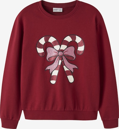 NAME IT Sweat-shirt 'NKFVERTRUD' en 146-152 en éosine / rouge foncé / blanc, Vue avec produit