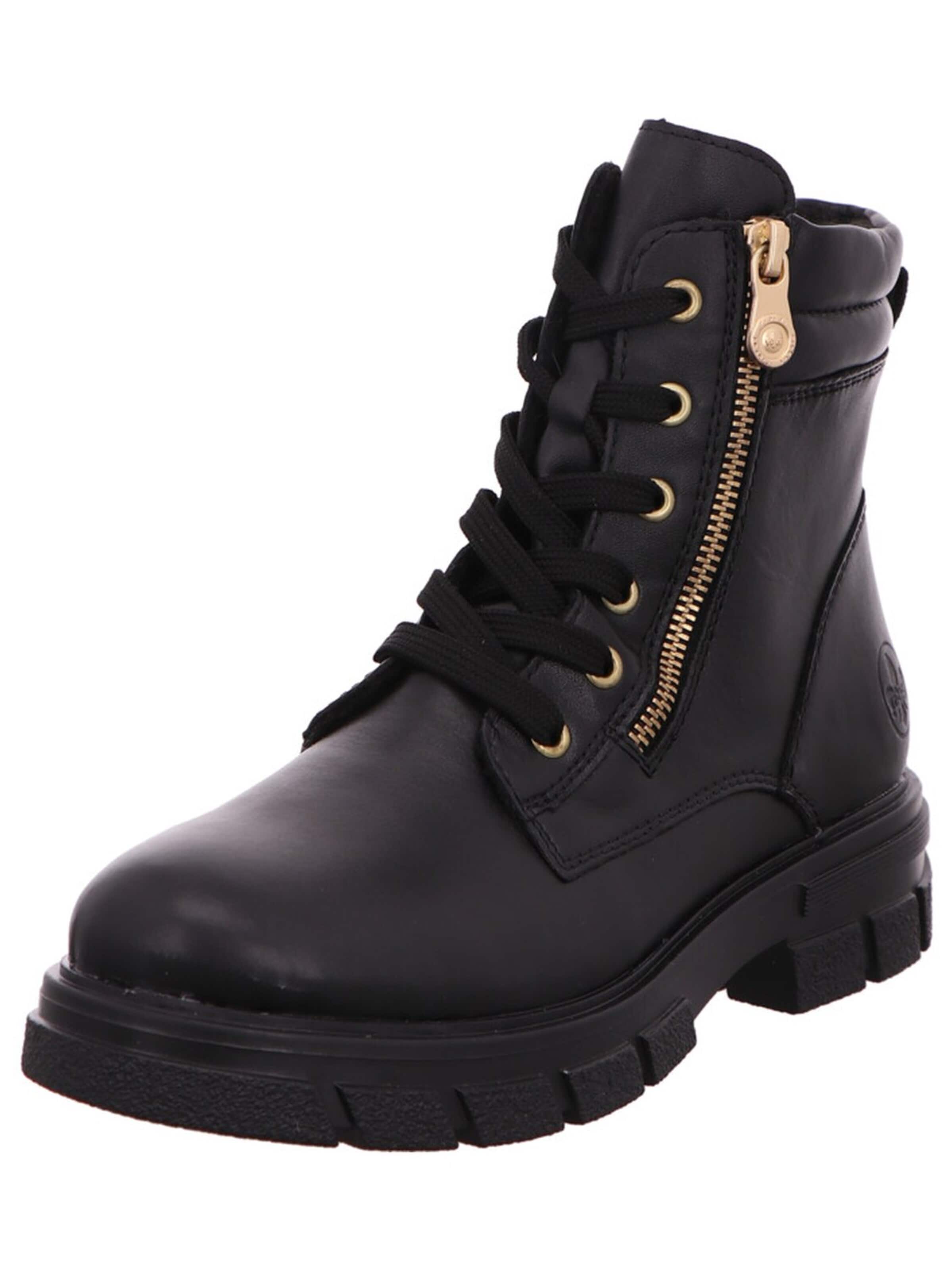 Rieker Boots 'Stiefel Damen Z9103-00 Leder-Mix in schwarz' in Zwart: voorkant
