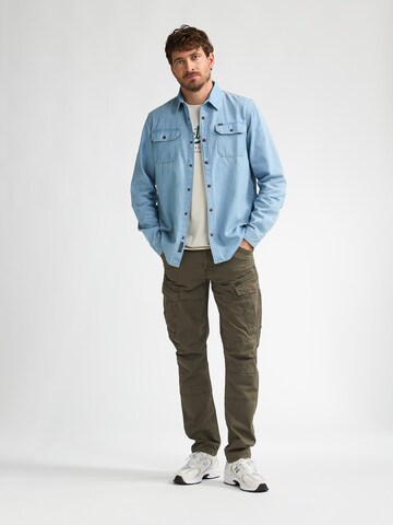 Coupe regular Chemise Petrol Industries en bleu