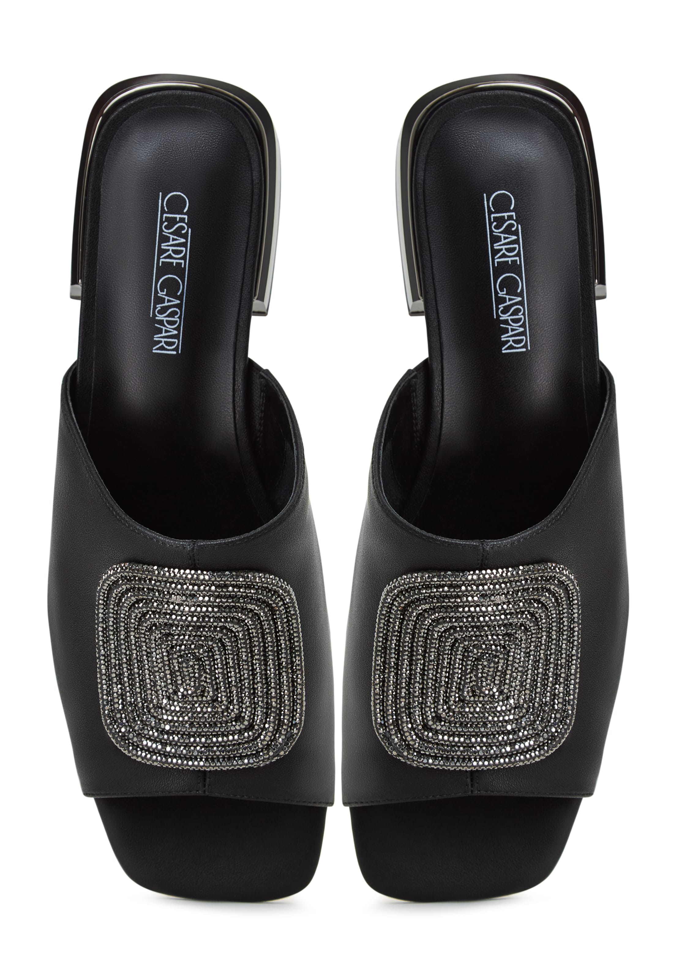 CESARE GASPARI Pantolette in Schwarz