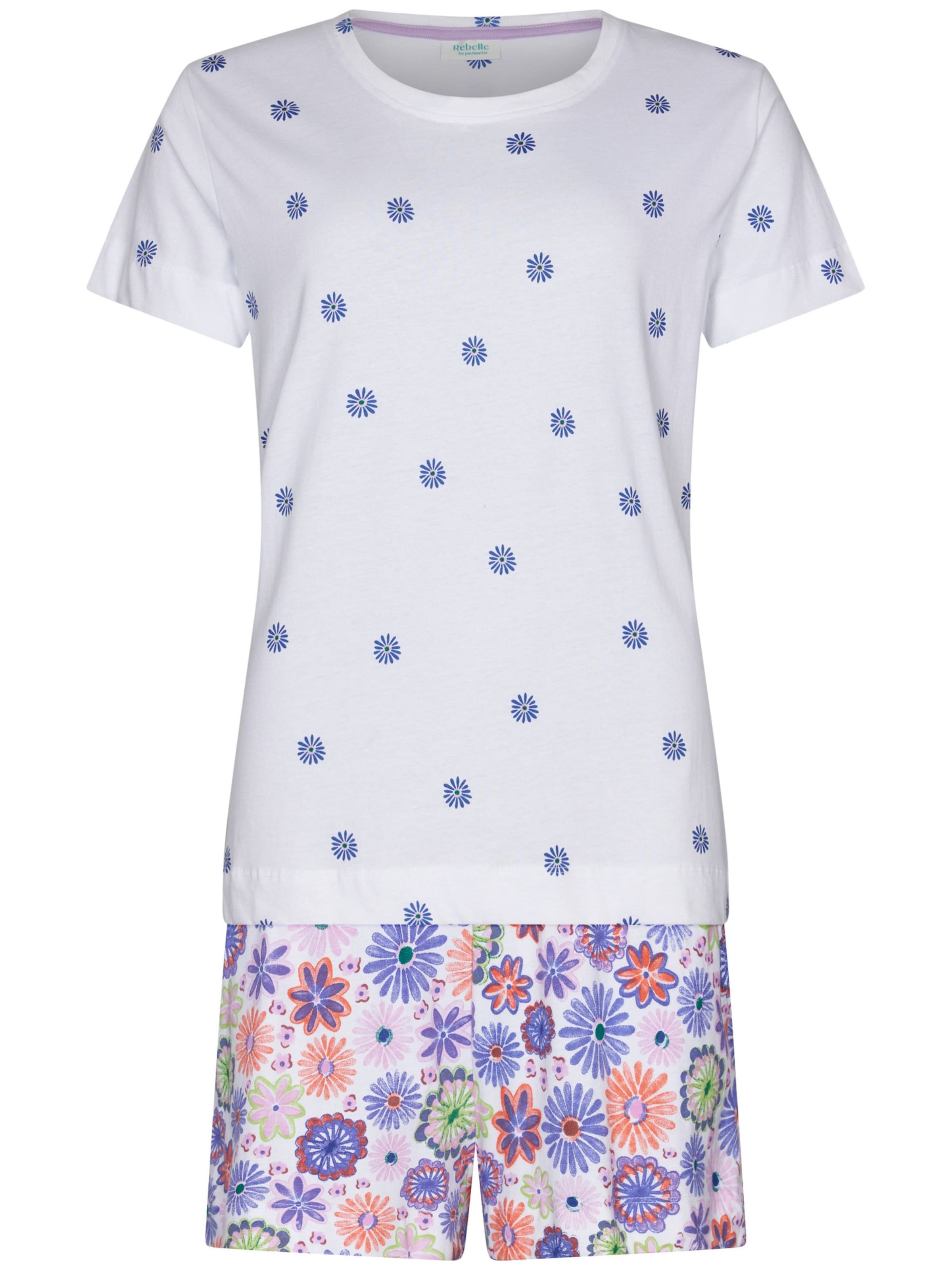 Rebelle Pyjama 'Shortama' in Wit: voorkant