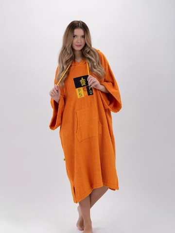 Pacifique Sud Sport-Bademantel 'Poncho Surf - Einheitsgröße - Tencel - Mit Ärmeln' in Orange