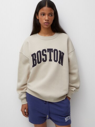 Pull&Bear Sweatshirt in Beige: Vorderseite