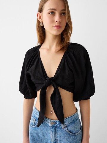 Bershka Blúz - fekete