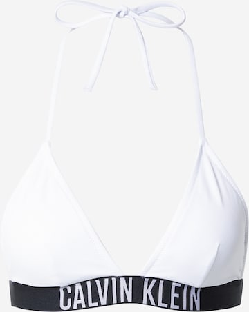 Calvin Klein Swimwear Triangle Bikini Top in White: front