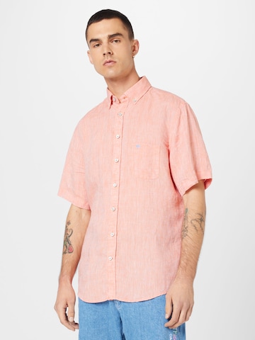 FYNCH-HATTON Regular fit Button Up Shirt in Orange: front