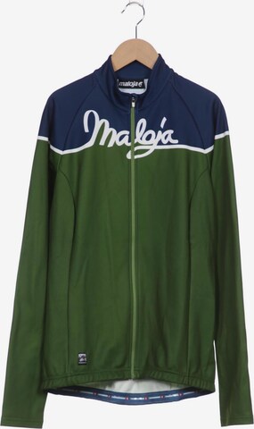 Maloja Sweatshirt & Zip-Up Hoodie in XL in Green: front