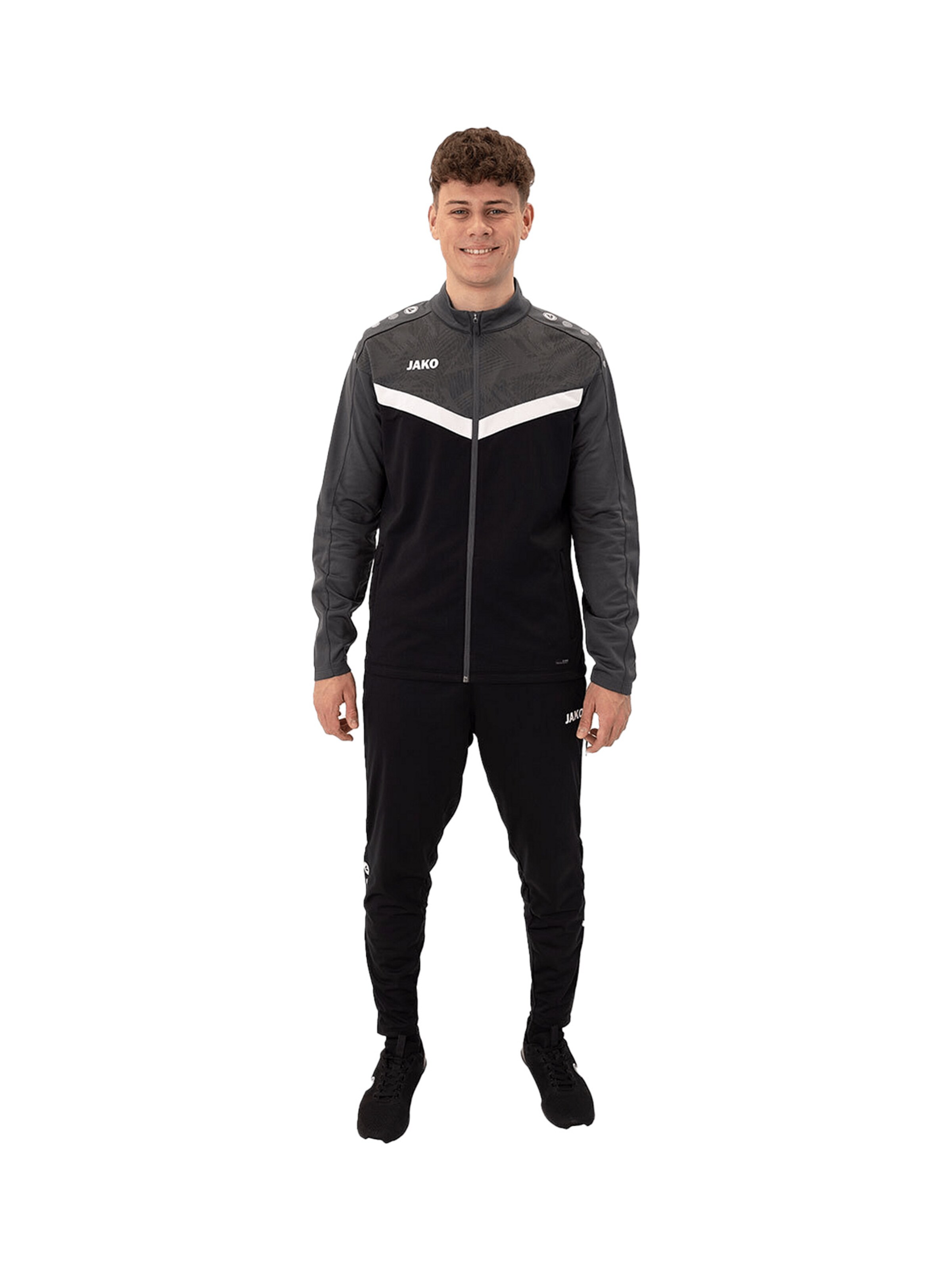JAKO Trainingsanzug 'Iconic' in Schwarz: Vorderseite