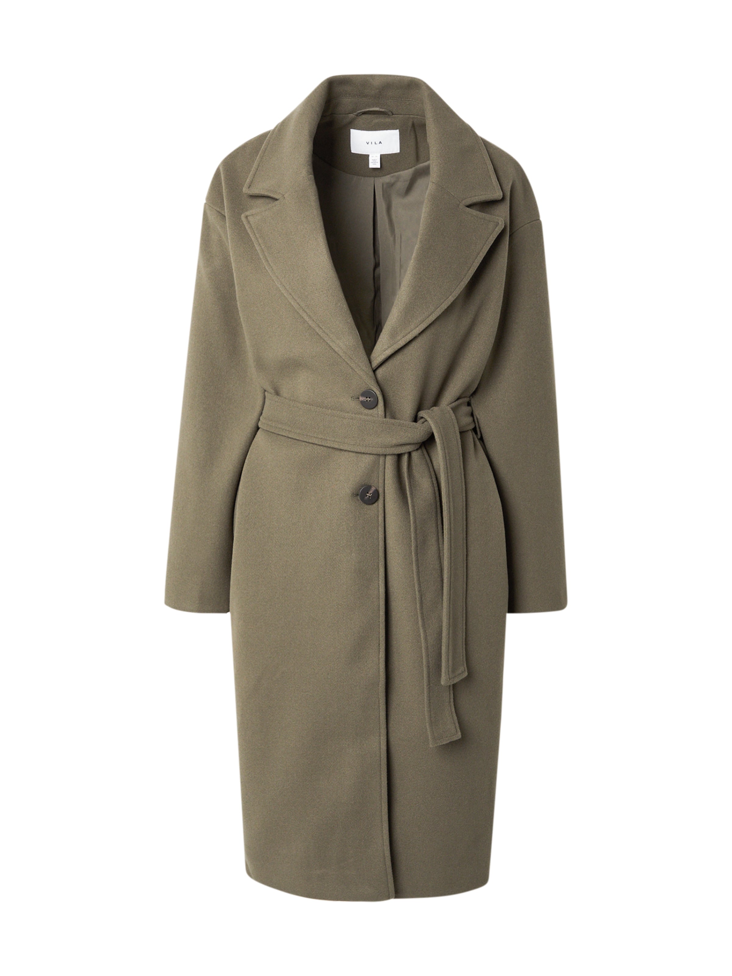 VILA Between-Seasons Coat 'Poko' in Green: front