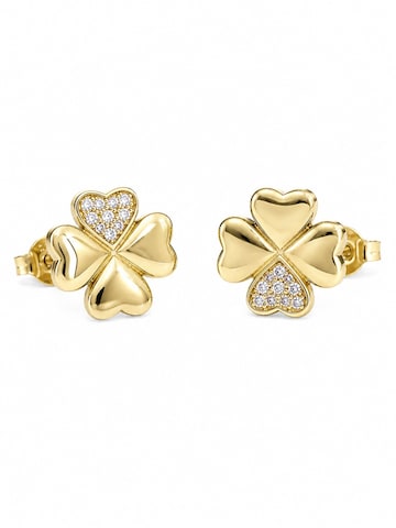 CHIVAL Earrings 'Hearts Clover' in Gold: front
