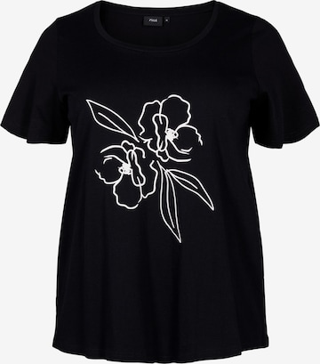 Zizzi T-shirt 'VELIN' i svart: framsida