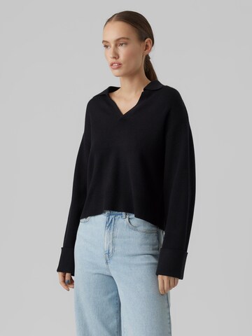 VERO MODA Sweater 'Gold Needle' in Black: front