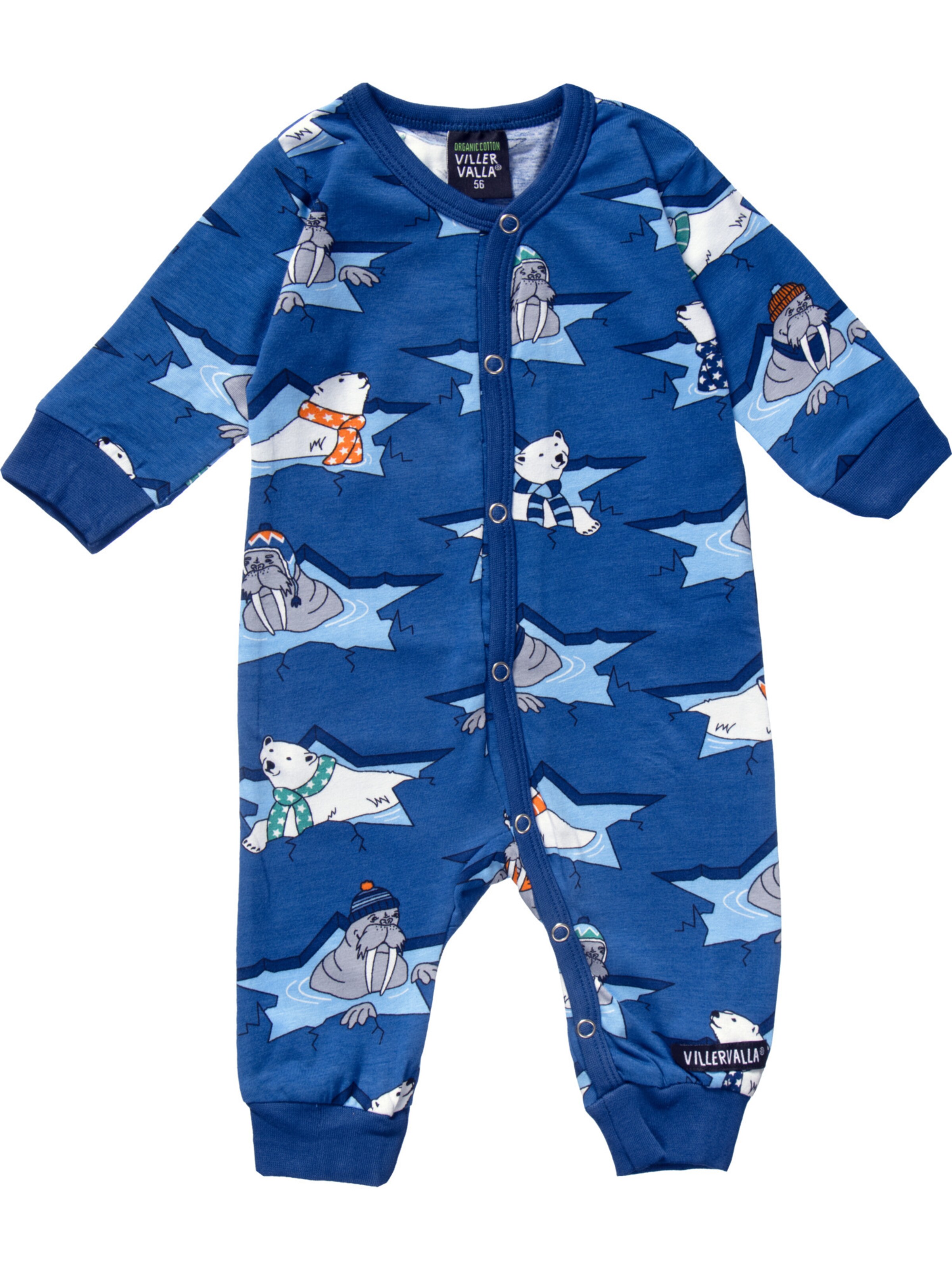 Villervalla Romper/Bodysuit 'Ice Star' in Blue: front