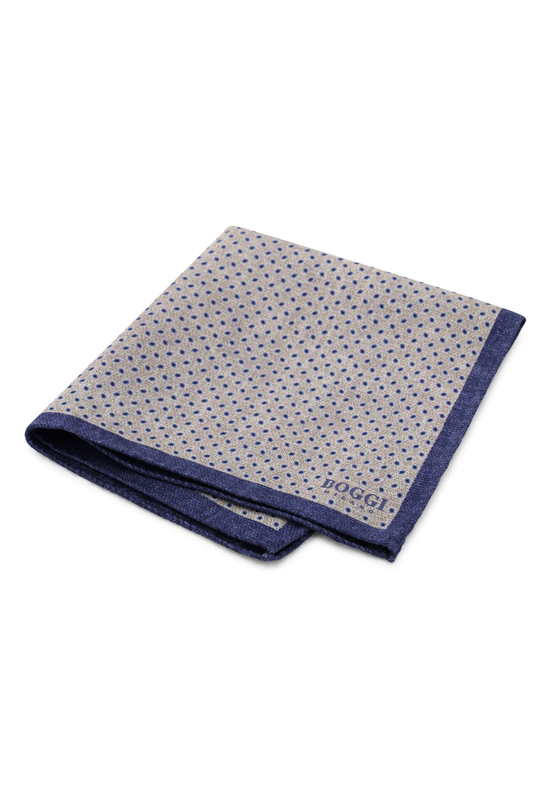 Boggi Milano Pochet in One Size in de kleur Sand / Blauw, Productweergave
