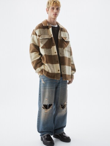 Pull&Bear Regular fit Prehodna jakna | rjava barva