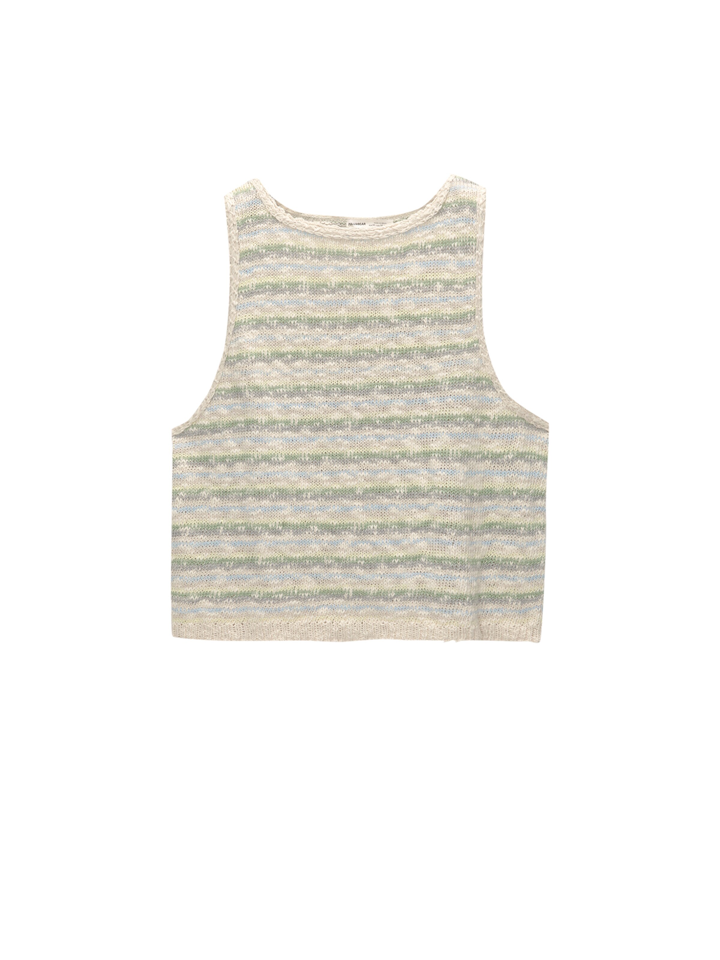 Pull&Bear Top z dzianiny w kolorze beżowy: przód