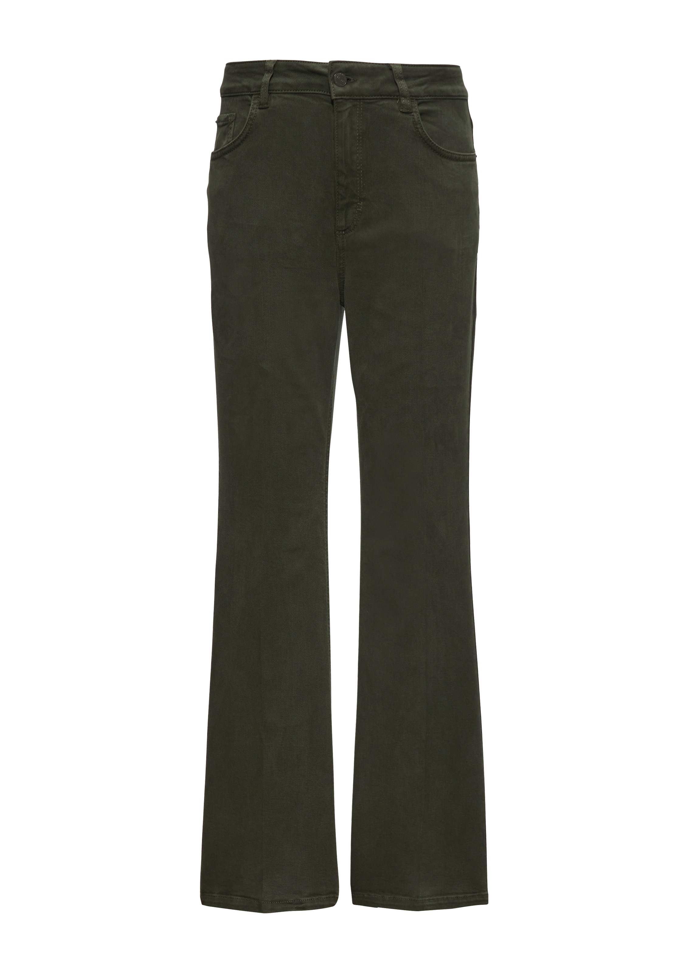comma casual identity - Flared Calças com vincos em verde: frente