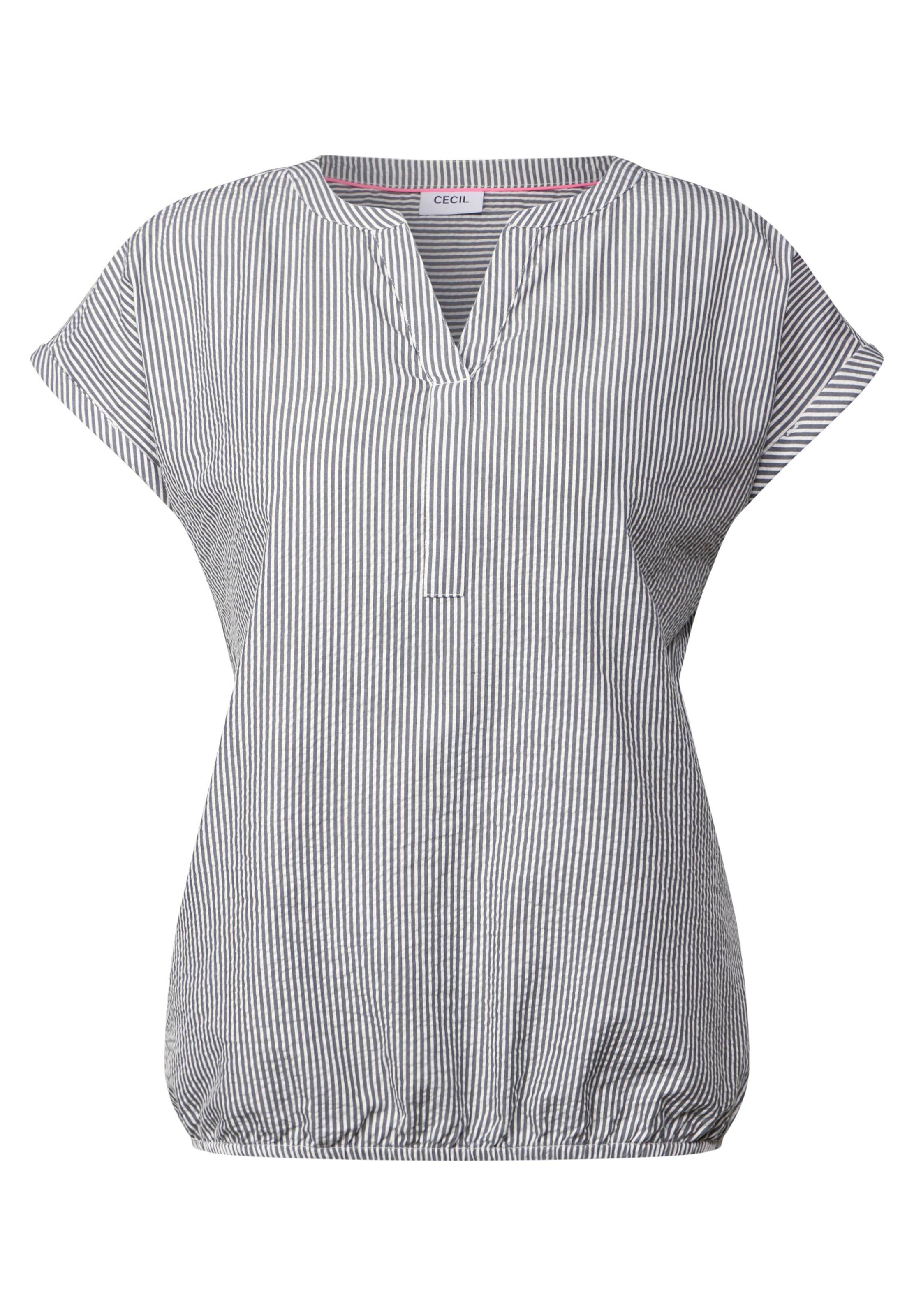 CECIL Blouse 'Seersucker' in Grey: front