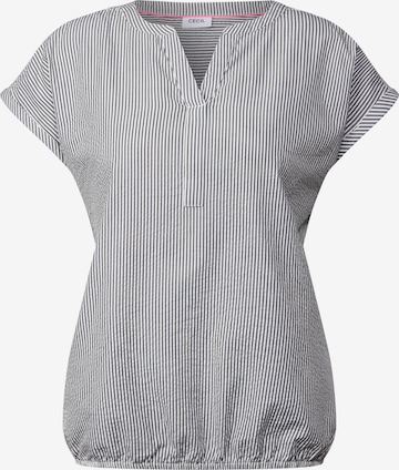 CECIL Blouse 'Seersucker' in Grey: front