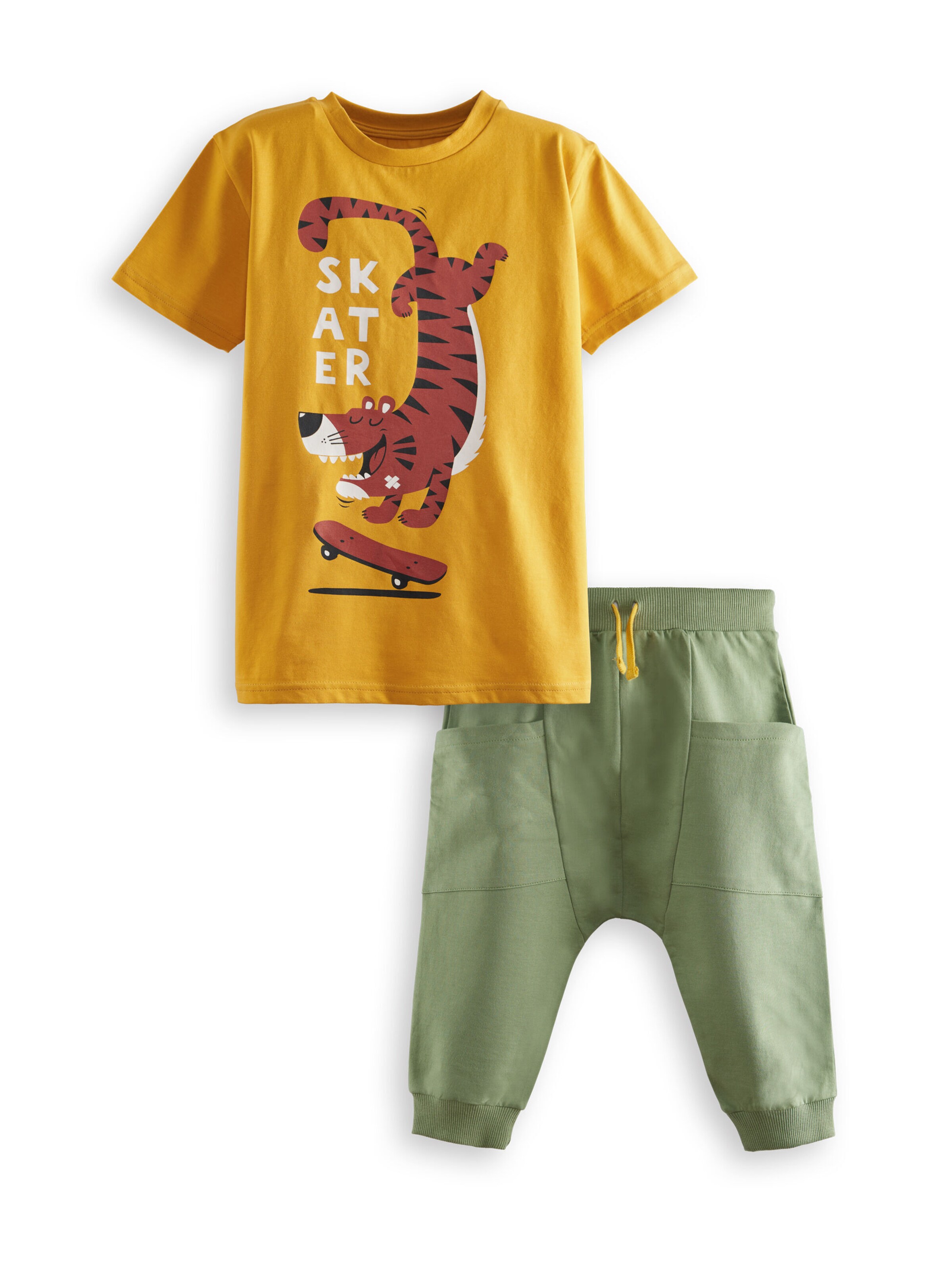 Denokids Set 'Skater' in Gelb: Vorderseite
