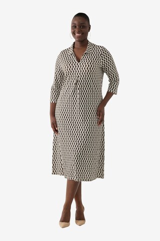 Ulla Popken Shirt Dress in Beige: front