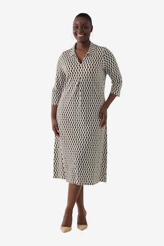 Ulla Popken Shirt Dress in Beige: front