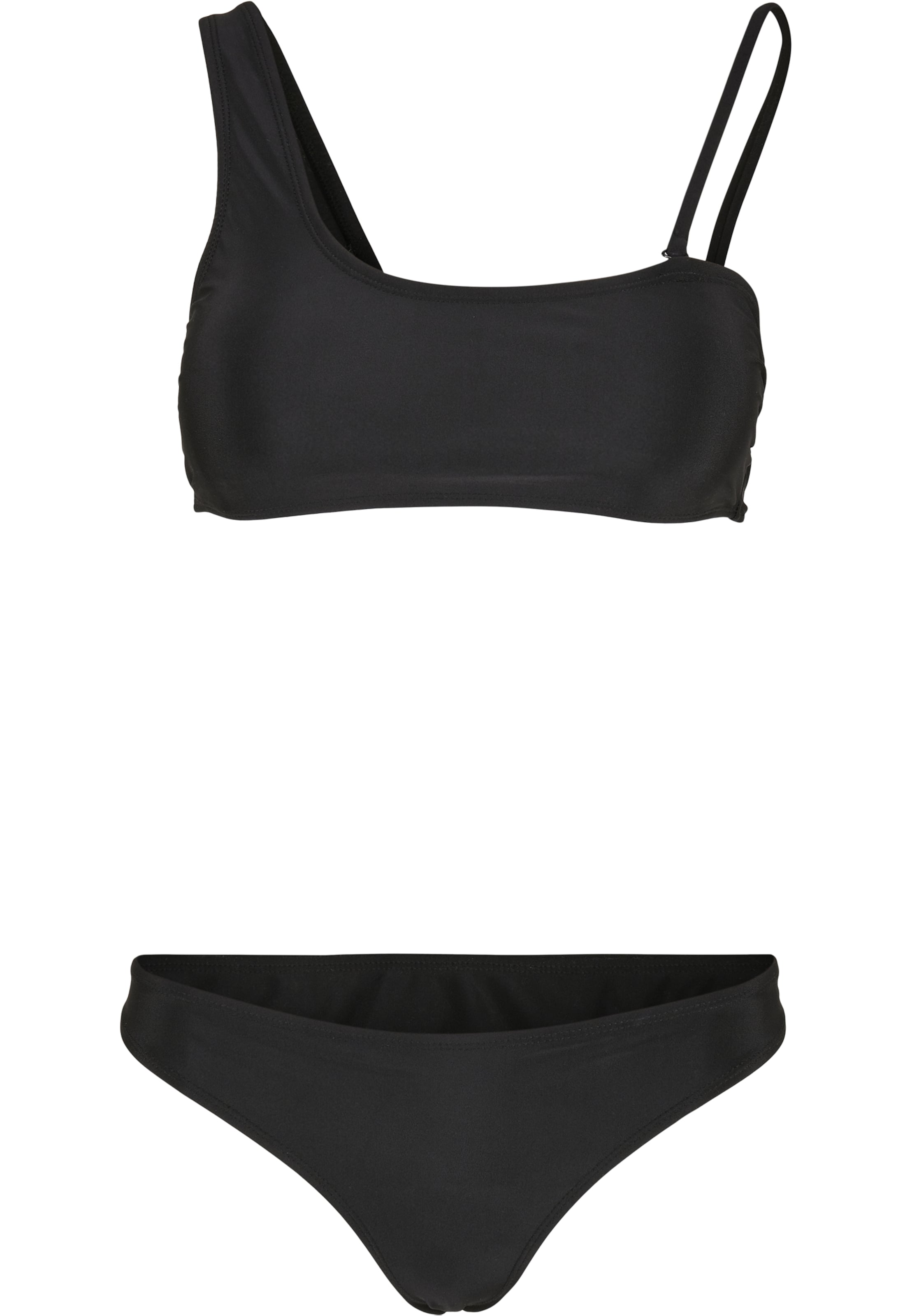 Urban Classics - Bustier Bikini en negro: frente