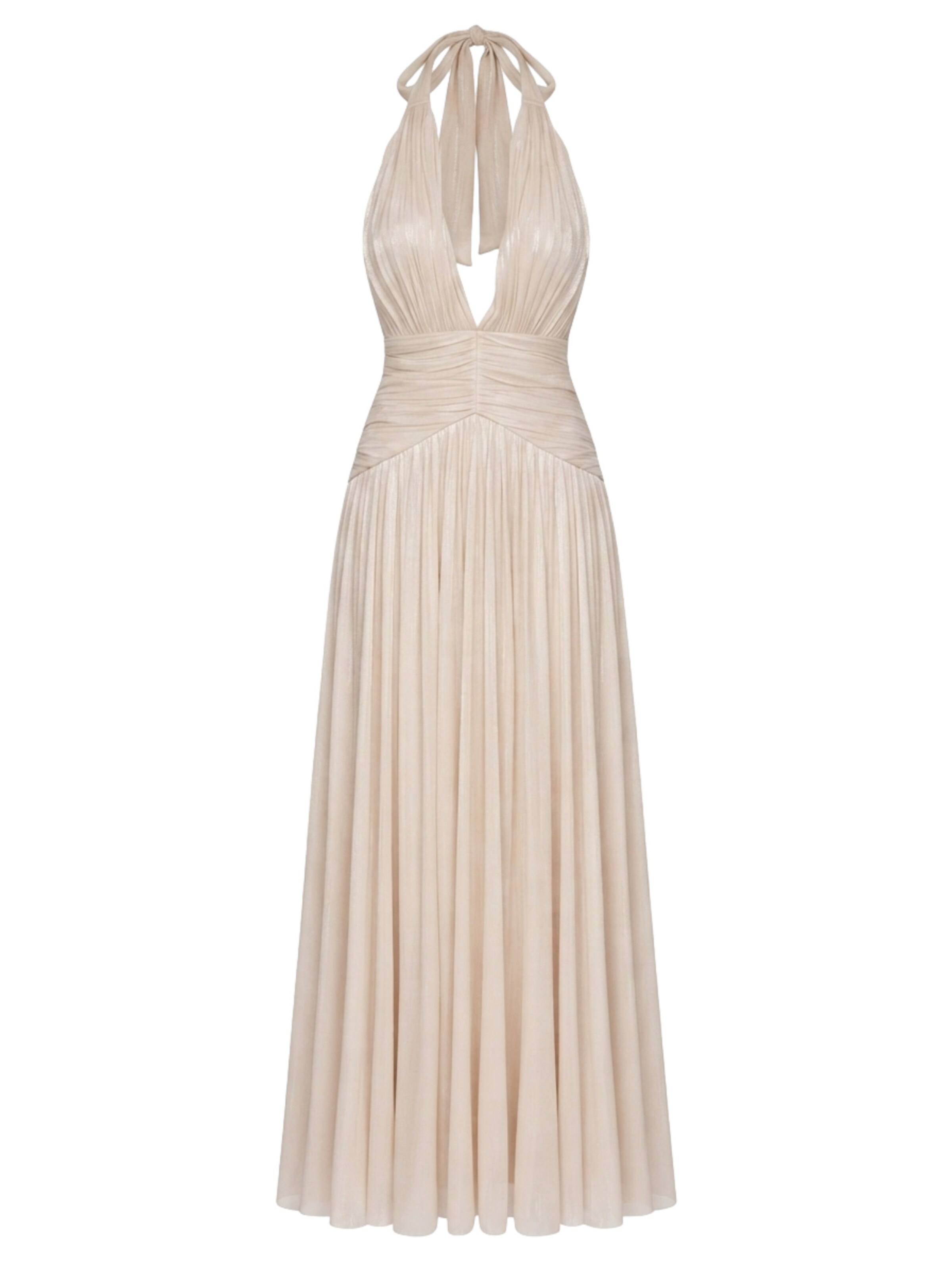 Robe de soirée Ombre en beige : devant