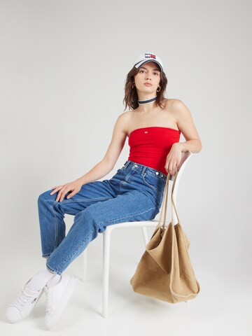 Tommy Jeans Top 'ESSENTIAL' in Rood
