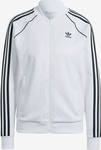 ADIDAS ORIGINALS Zip-Up Hoodie 'Adicolor Classics SST' in White: front