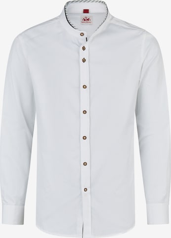 SPIETH & WENSKY Slim fit Traditional button up shirt 'Kreuth' in Grey: front