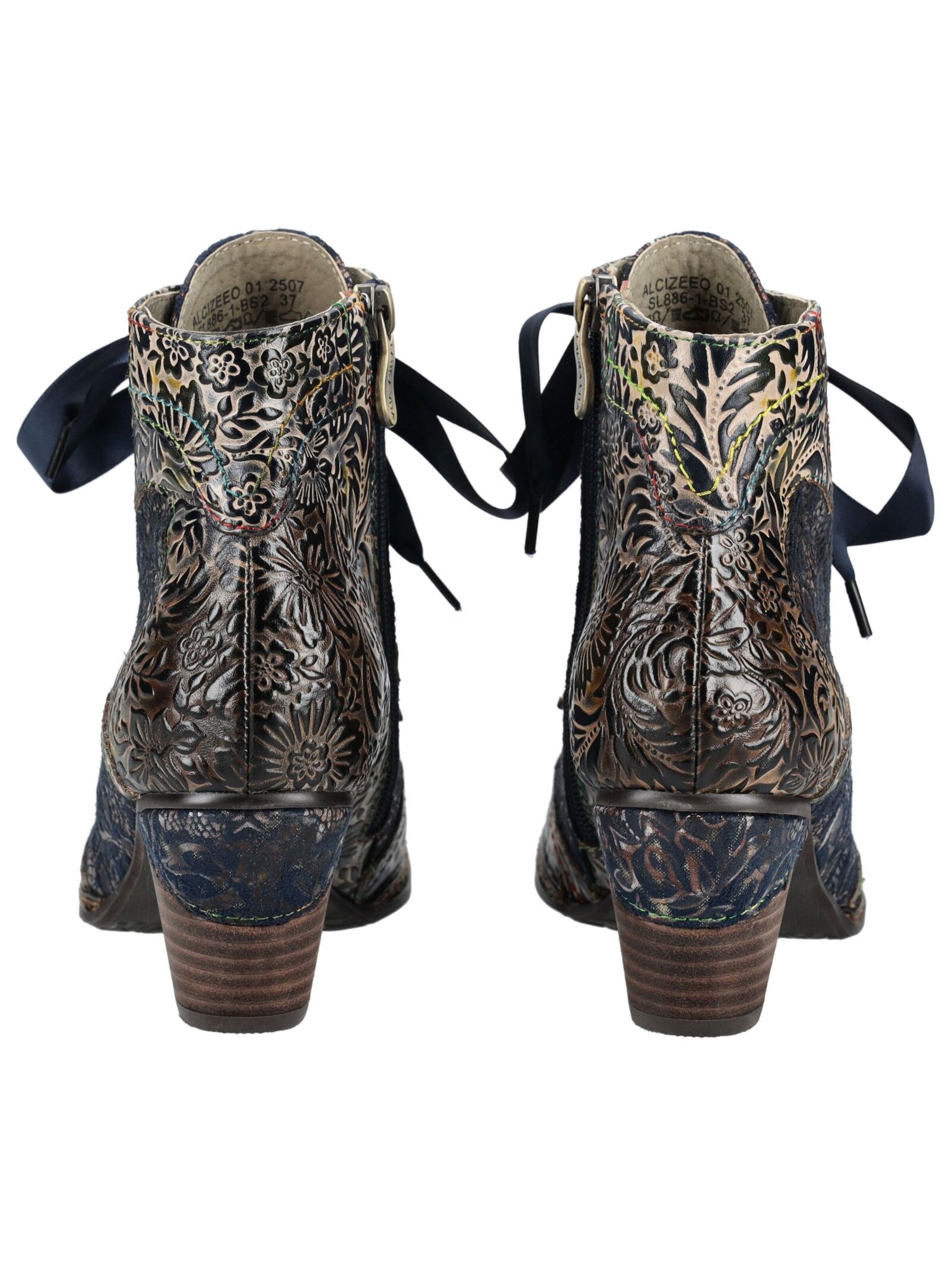 Laura Vita Lace-Up Ankle Boots in Blue