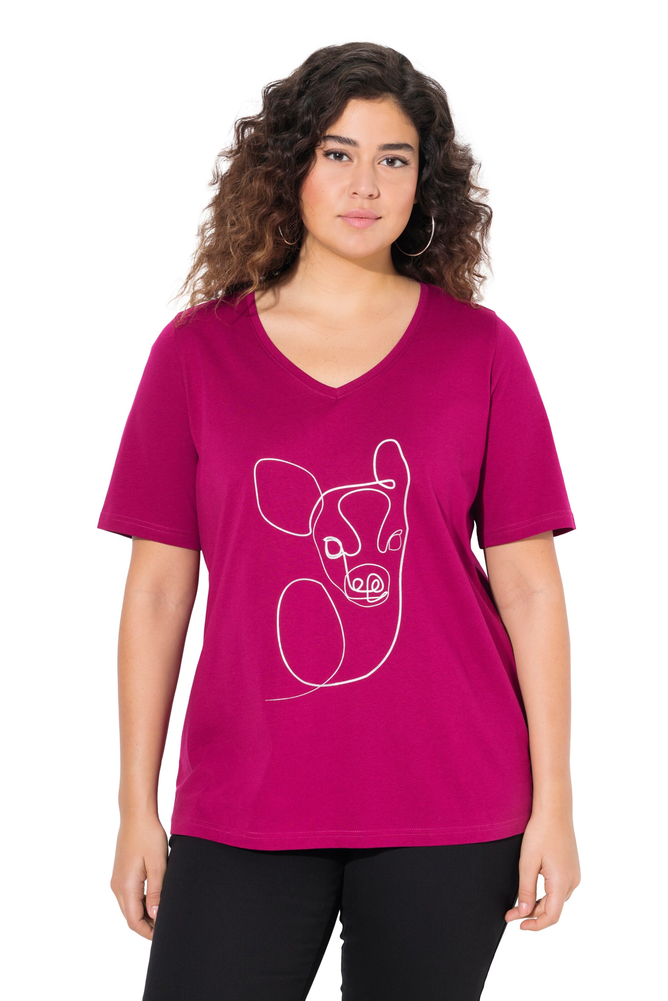 Ulla Popken T-Shirt in Pink: Vorderseite