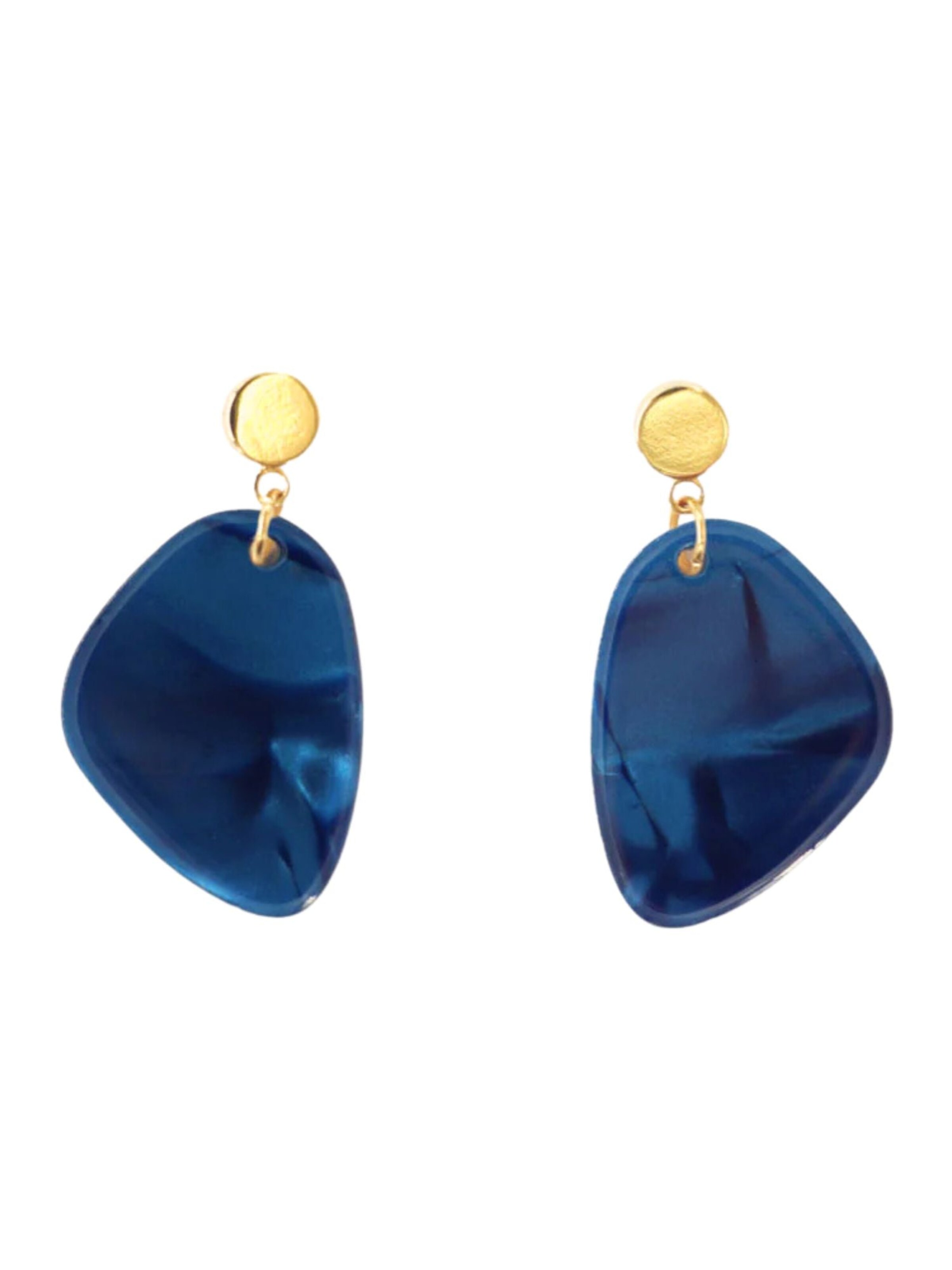 Fräulein Wunder Earrings 'Acetat Amy' in Blue: front