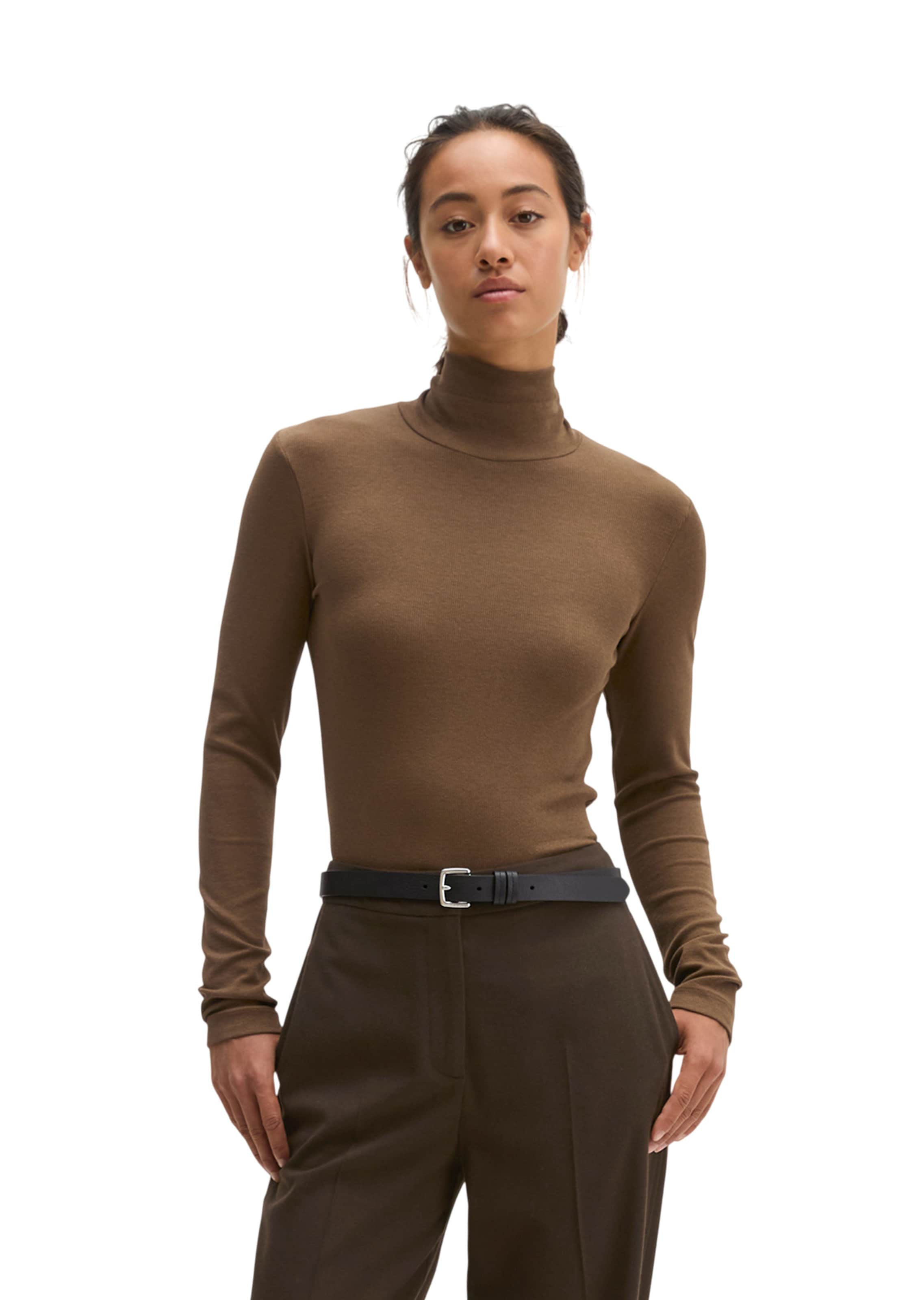 Marc O'Polo Shirt in Bruin: voorkant
