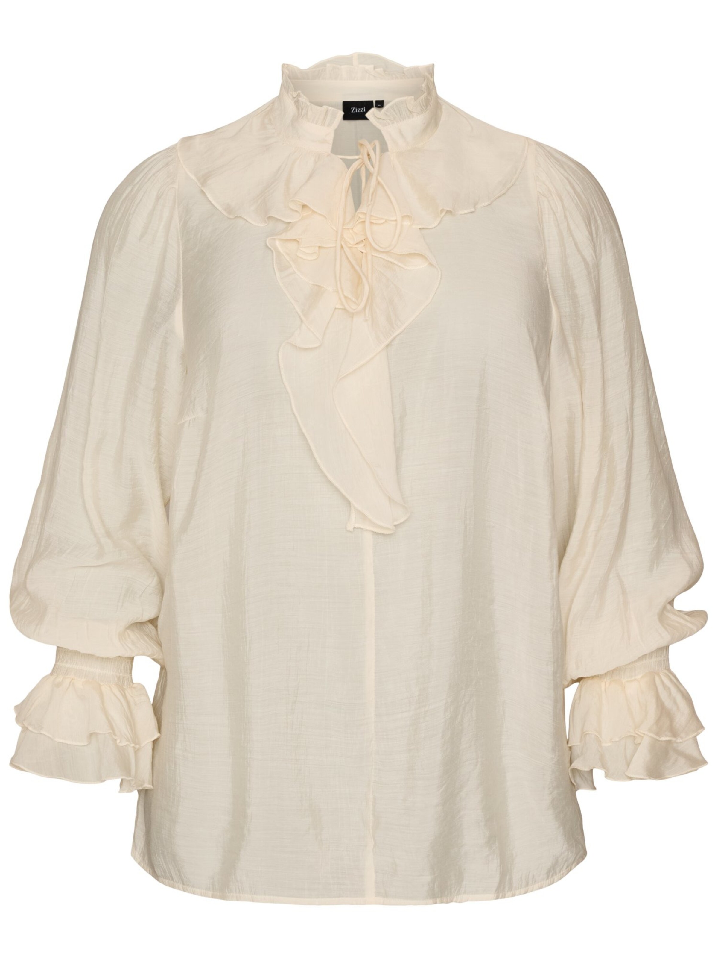 Camicia da donna 'MIFU' di Zizzi in beige: frontale