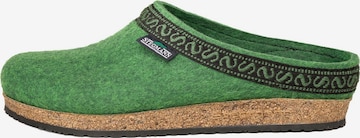 Stegmann Clogs 'Filz' in Grün: Vorderseite